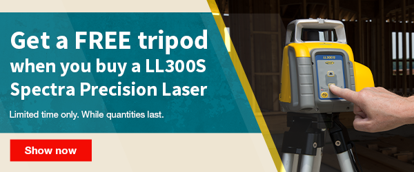 Get a FREE tripod when you buy a LL300S Spectra Precision Laser