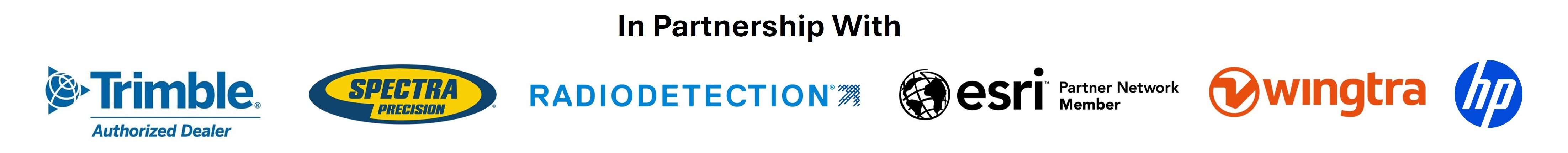 In Partnership with Trimbe, Spectra, Radiodetection, Esri, Wingtra, and HP